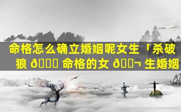 命格怎么确立婚姻呢女生「杀破狼 🍁 命格的女 🐬 生婚姻」